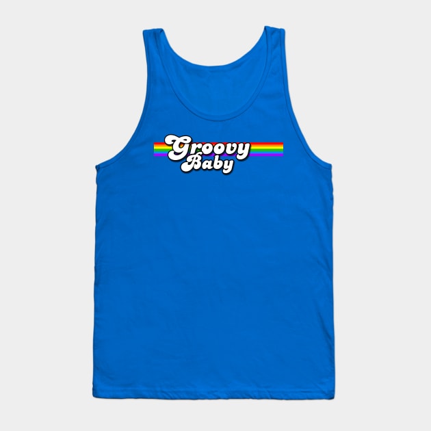 Groovy Baby Retro Rainbow Tank Top by AlondraHanley